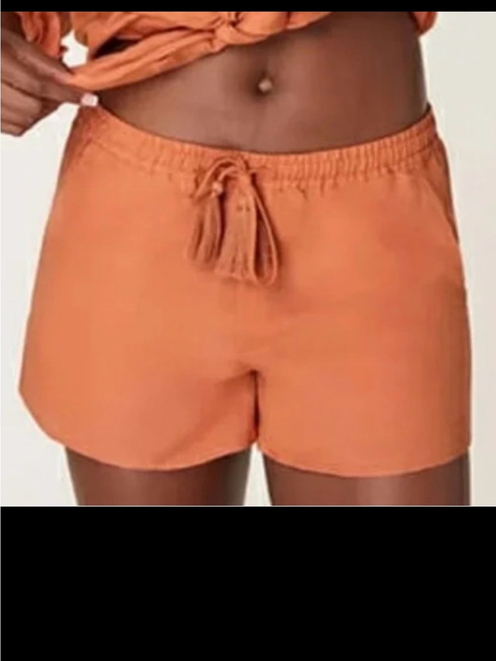 Andie Coral Drawstring Linen Shorts Medium NWT